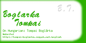 boglarka tompai business card
